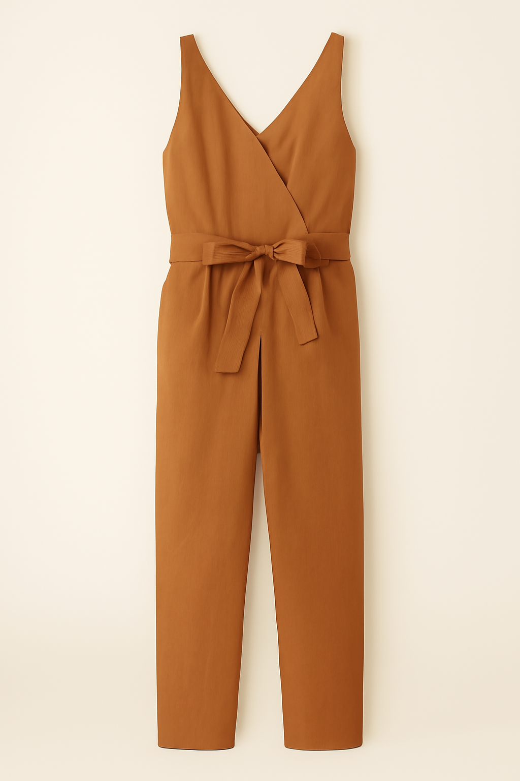 Irene | Elegant, benhøjet, ærmeløs buksetrøje - Karamel - Irene | Elegant, benhøjet, ærmeløs buksetrøje - €25 - {{ product_tags }
