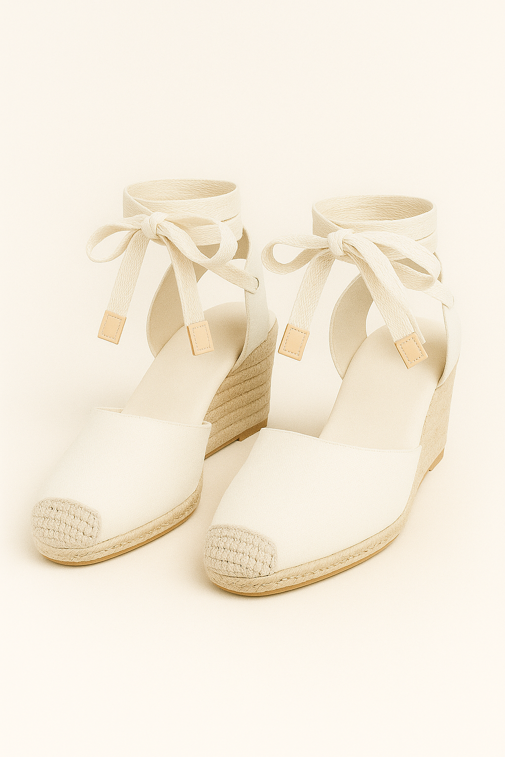 Zoey | Sommerbløde espadrilles med ankellænker - Hvid - Zoey | Sommerbløde espadrilles med ankellænker - €25 - {{ product_tags }