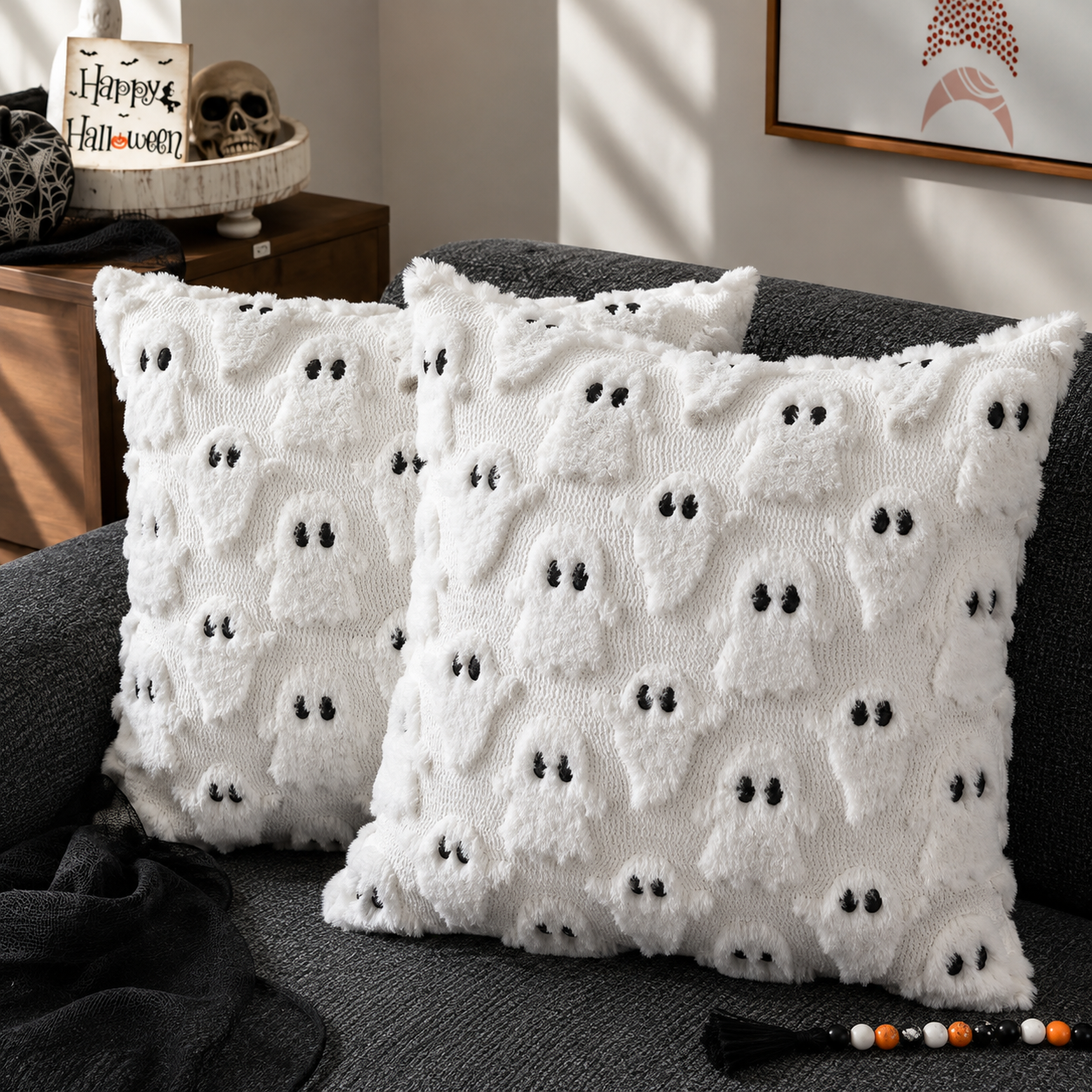 Pudebetræk til Halloween med Spøgelser & Græskar - Tekstureret Stil - - Gifts – Seasonal – Halloween - {{ product_tags }