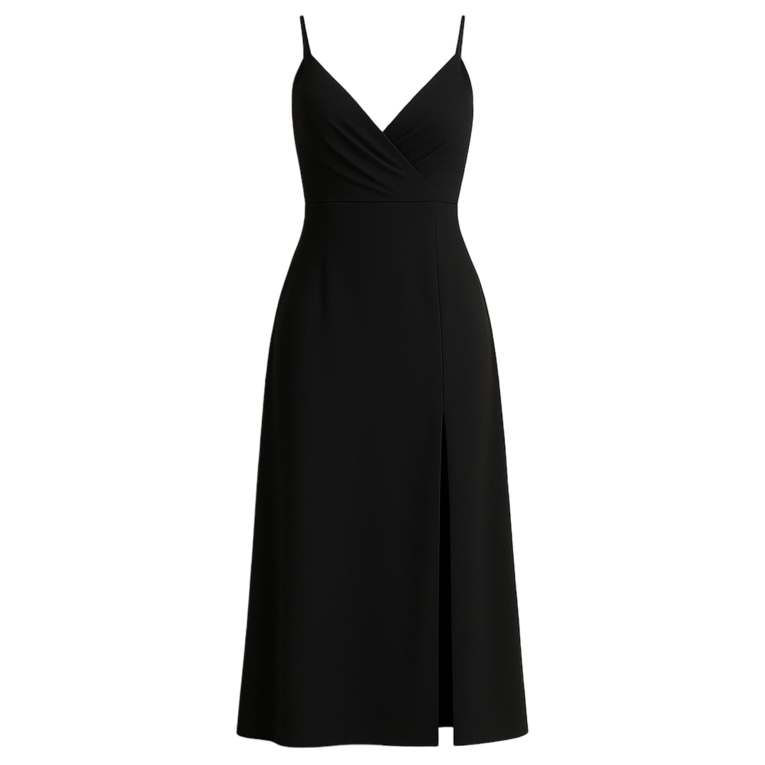 Felicity | Lang satin kjole hvor elegance møder moderne glamour - Sort - women's fashion - {{ product_tags }