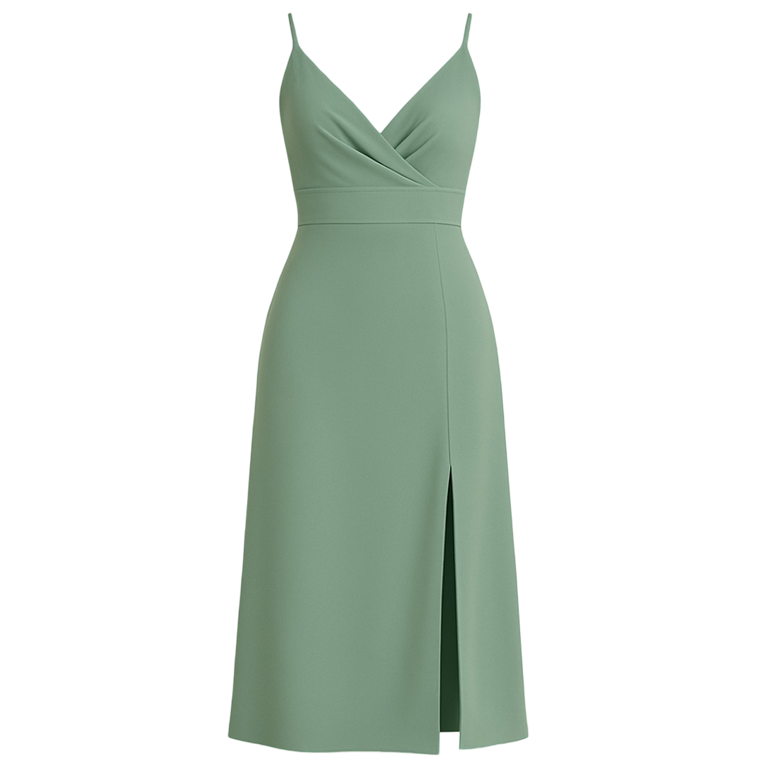Felicity | Lang satin kjole hvor elegance møder moderne glamour - Grøn - women's fashion - {{ product_tags }