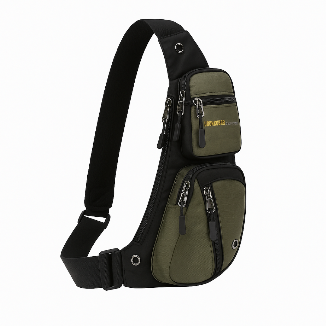 Jacob | Taktisk brysttaske – Multi-lynlås, vandafvisende, tyverisikret design - Verde - bags - {{ product_tags }