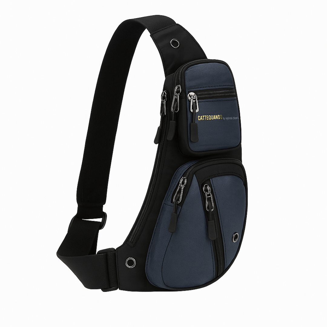 Jacob | Taktisk brysttaske – Multi-lynlås, vandafvisende, tyverisikret design - Blu - bags - {{ product_tags }