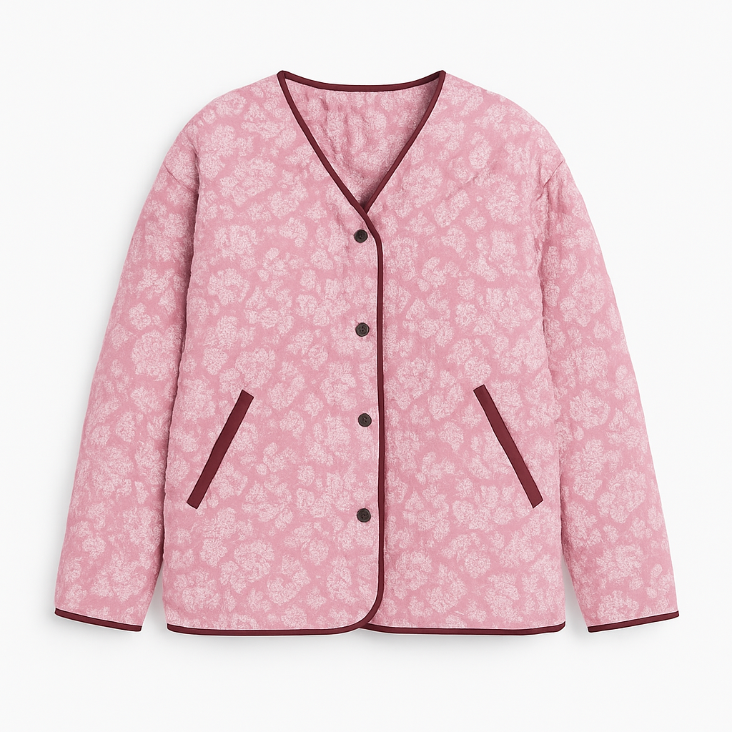 Heidi | Steppjakke med blomsterprint - Komfort med et strejf af vintage - Rosa - women's fashion - {{ product_tags }