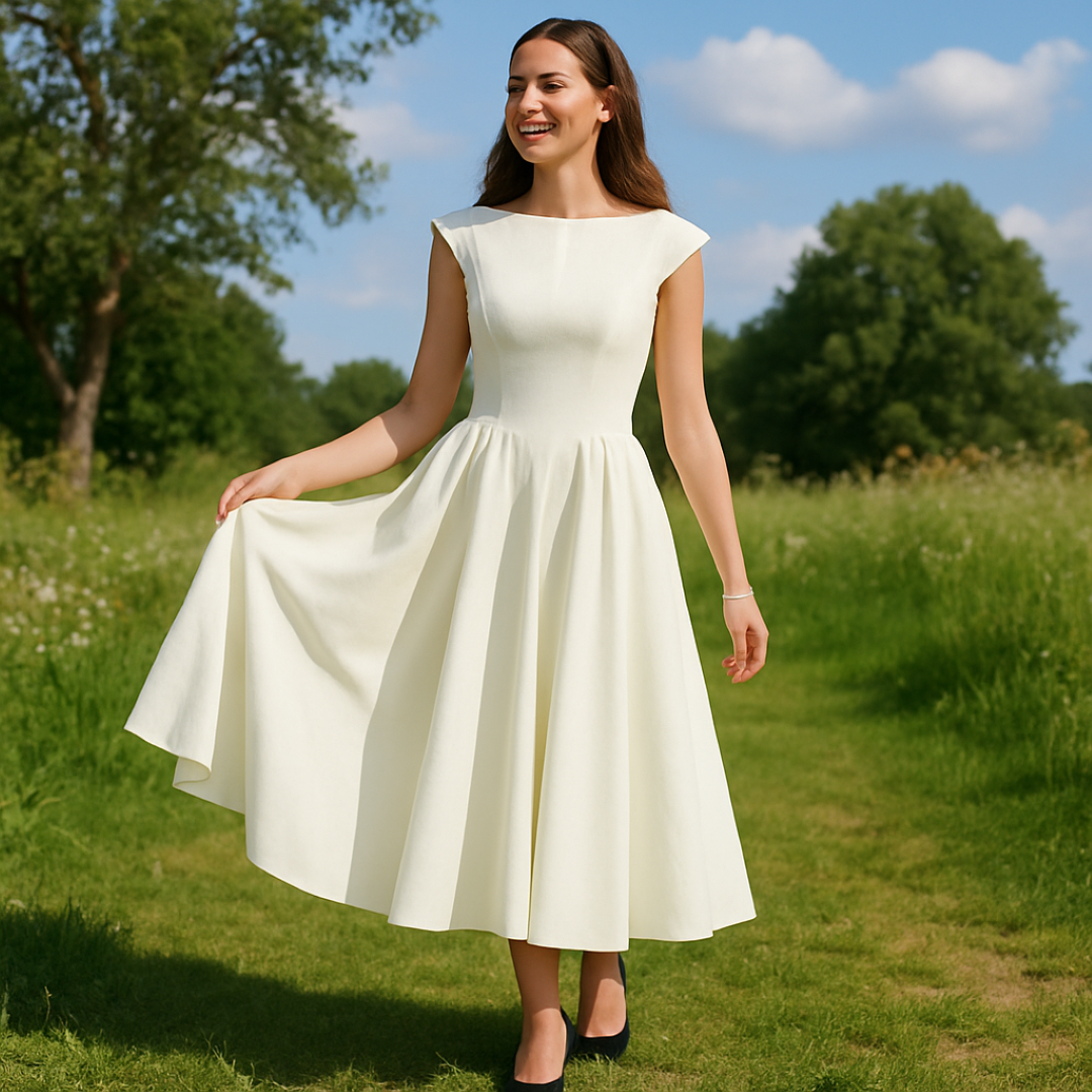 Valentina – Elegant sort midi-kjole med åben ryg - - women's fashion - {{ product_tags }