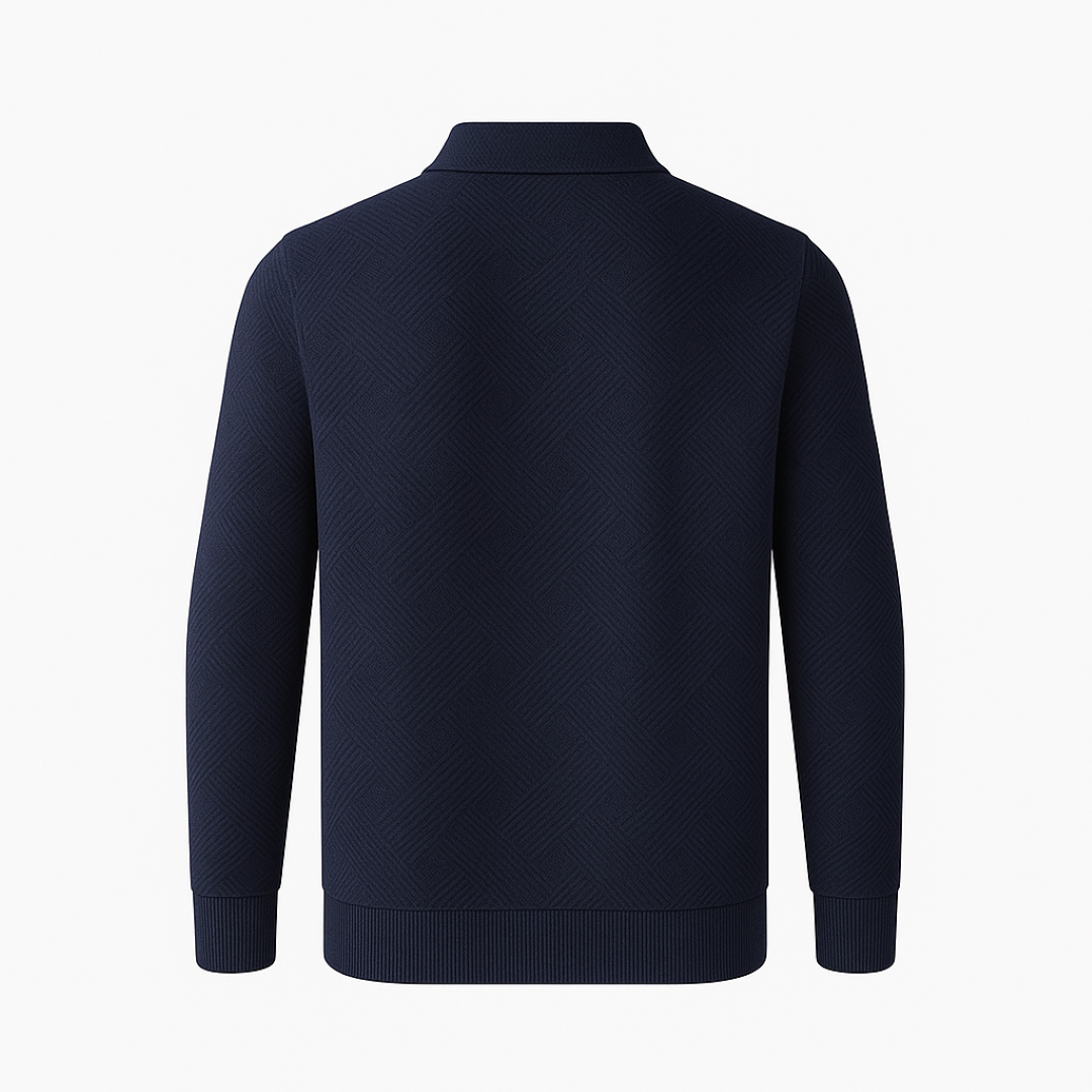 Victor | Textureret herrepullover med kvart lynlås - Moderne pasform - - men's fashion - {{ product_tags }