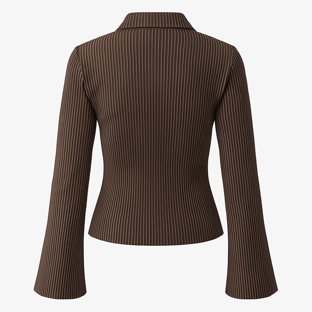 Katia | Snævert siddende stribet blusesskjorte med vide ærmer - - women's fashion - {{ product_tags }