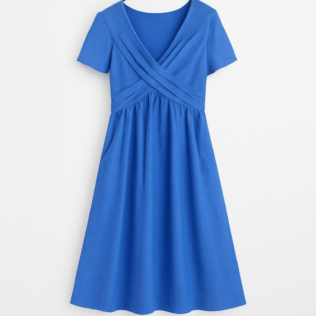 Dalia | Lockeret Wickelkjole: enkel elegance til enhver lejlighed - Blå - women's fashion - {{ product_tags }