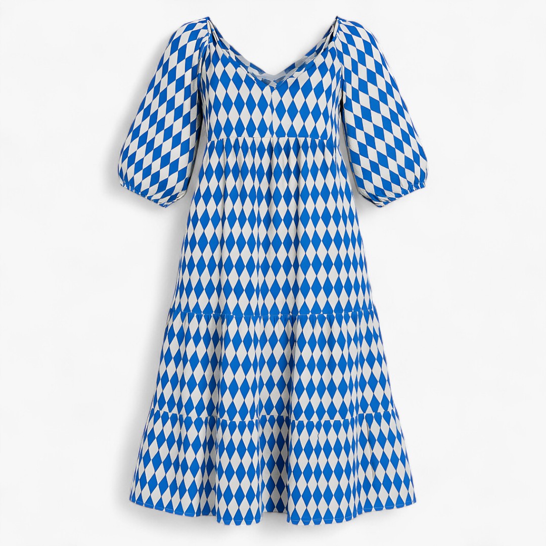 Lara | Bohemisk langt hverdagsskjørt med diskret print - Blå - women's fashion - {{ product_tags }