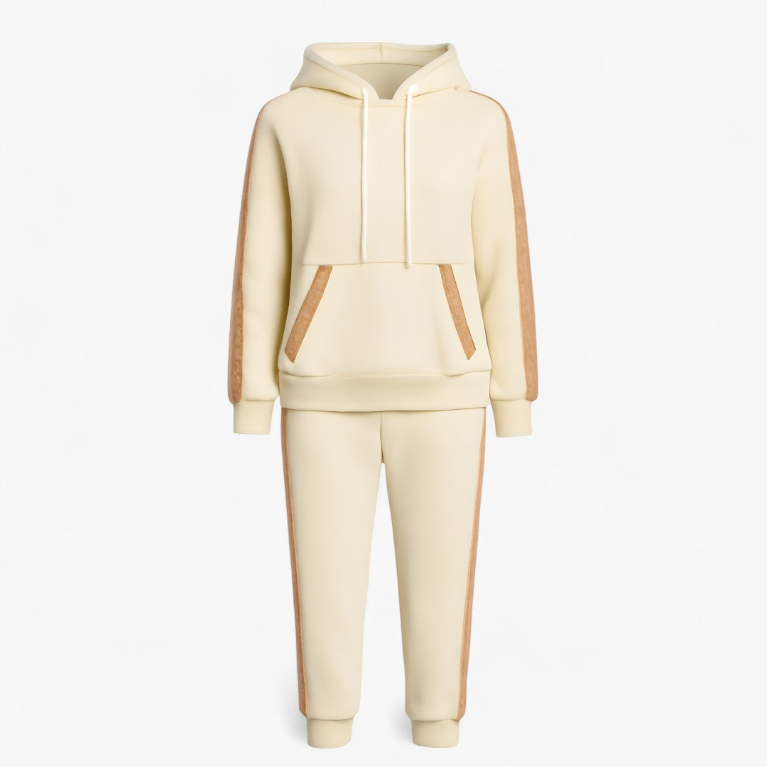 Annika | Sæt med hættetrøje og glitrende elementer - Weiß - women's fashion - {{ product_tags }