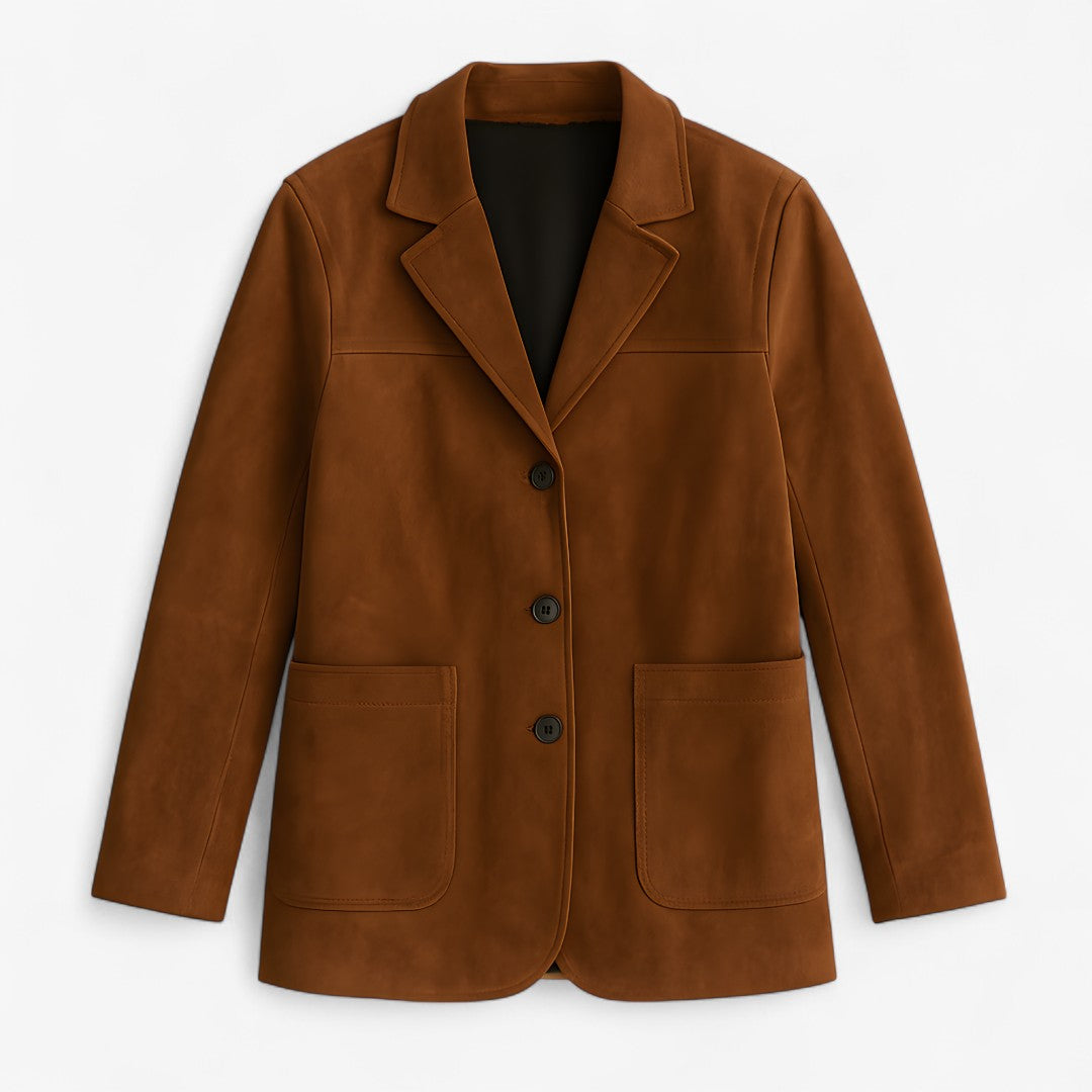 Emilia | Ruskindsjakke - Ubesværet Skræddersyet Pasform - Brun - coats - {{ product_tags }