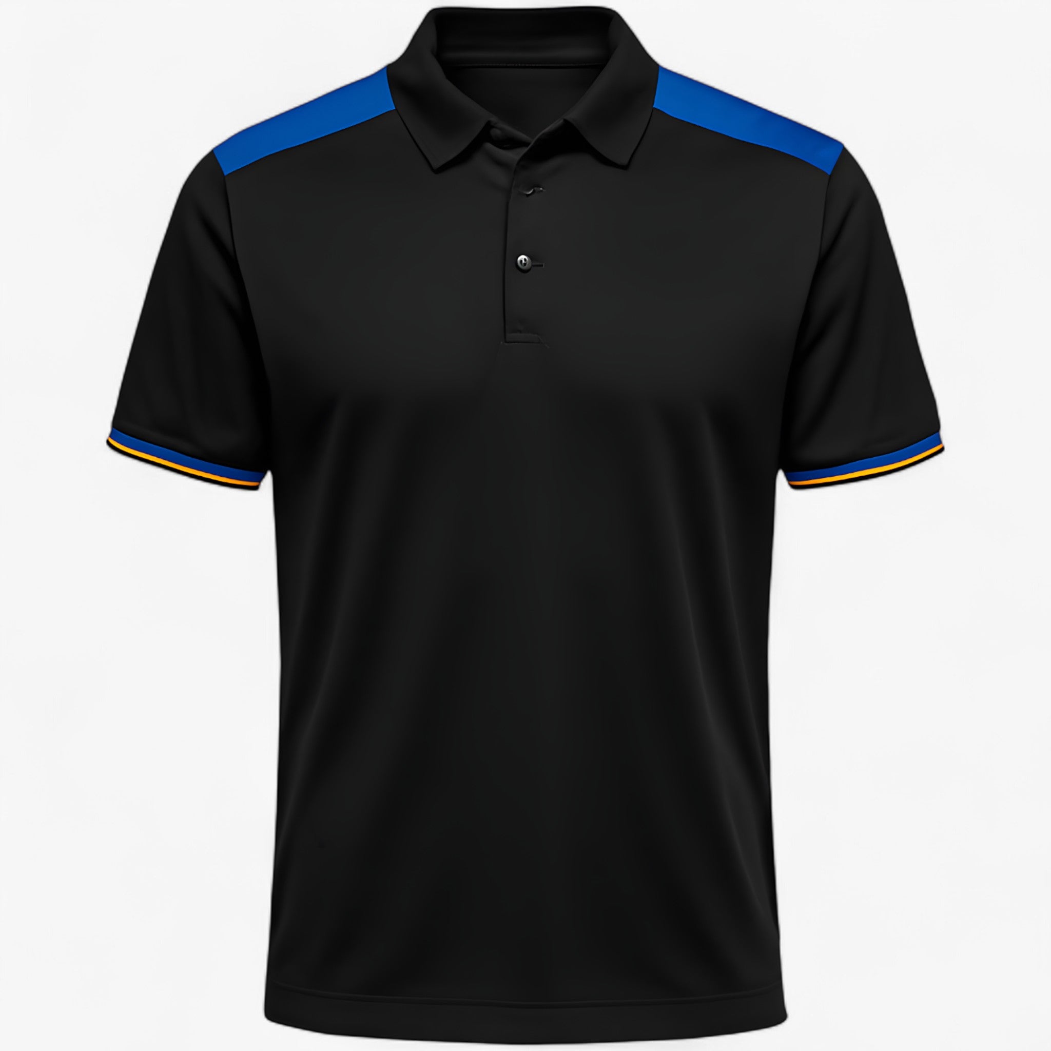 Theo | Mænds afslappede polokjole - Sportslig design med kontrastfarvede skuldre - Sort - Theo | Mænds afslappede polokjole - Sportslig design med kontrastfarvede skuldre - €25 - {{ product_tags }