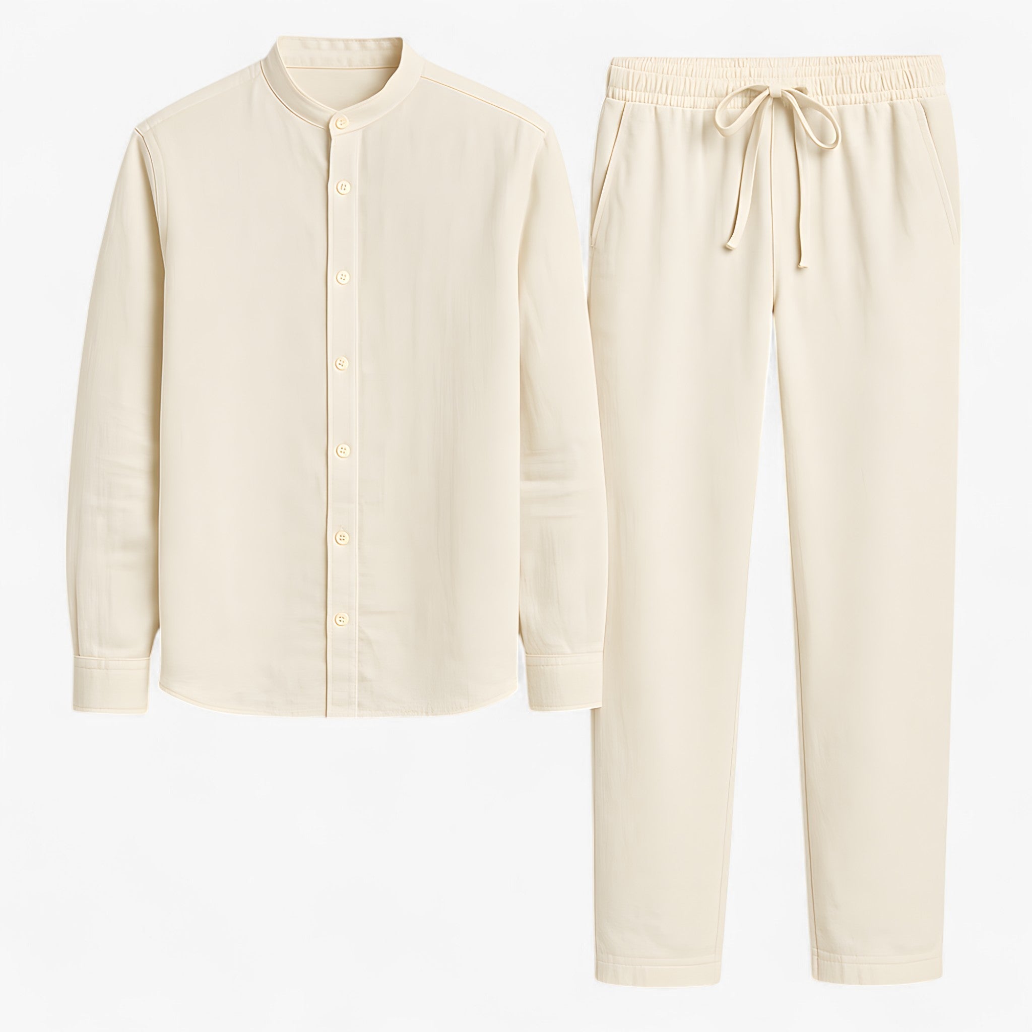 Lunaro | Kompleks sæt med to stykker i linned - Blød tekstur, komfortabel pasform - Beige - women's fashion - {{ product_tags }