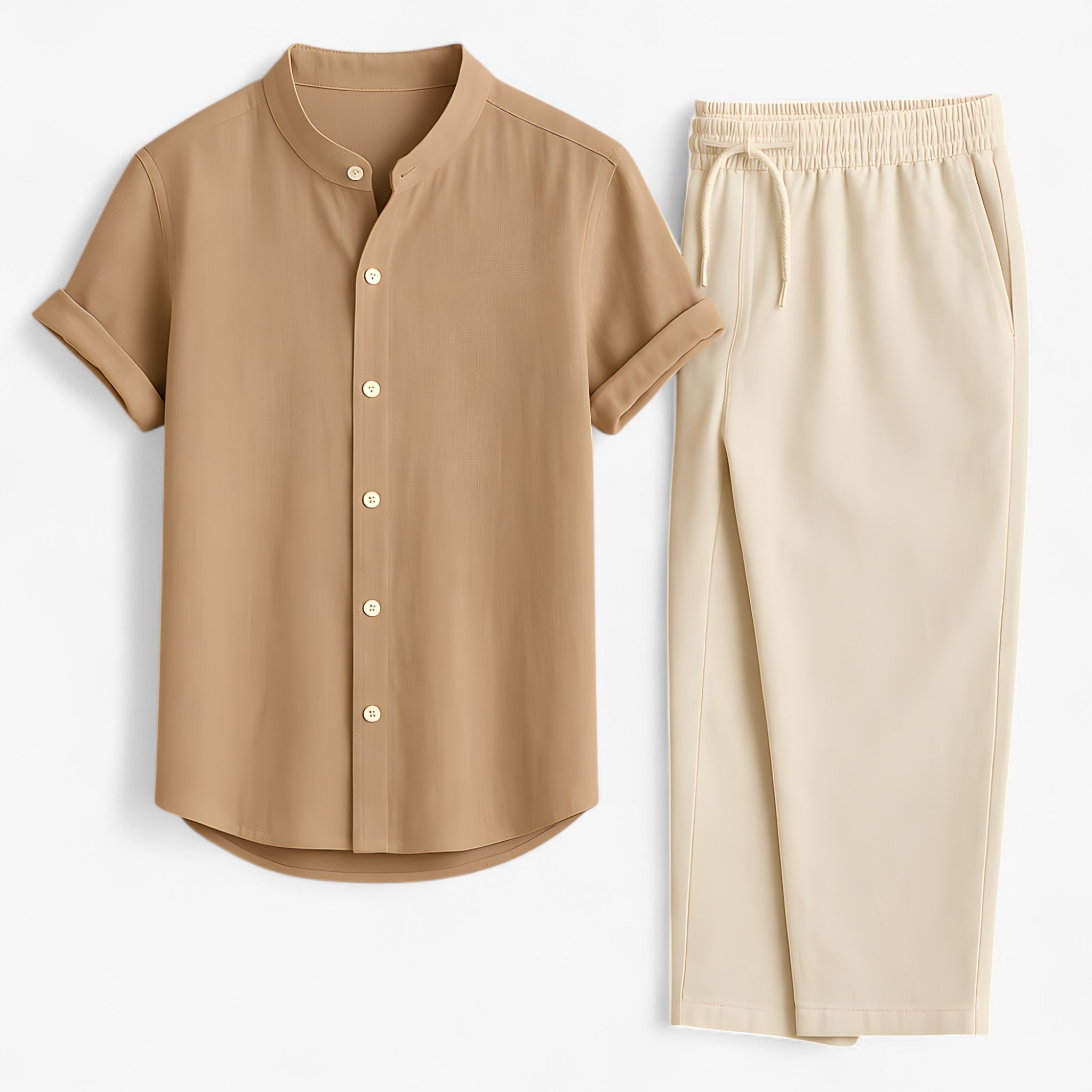Maxim | Linnedragt med afslappet snit og komfortabel elegance - Beige - men's fashion - {{ product_tags }