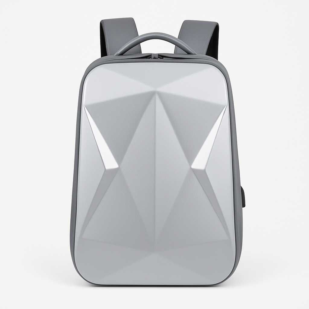 Jules | Vandtæt hård rejsetaske med USB-porte - Sølv - bags - {{ product_tags }