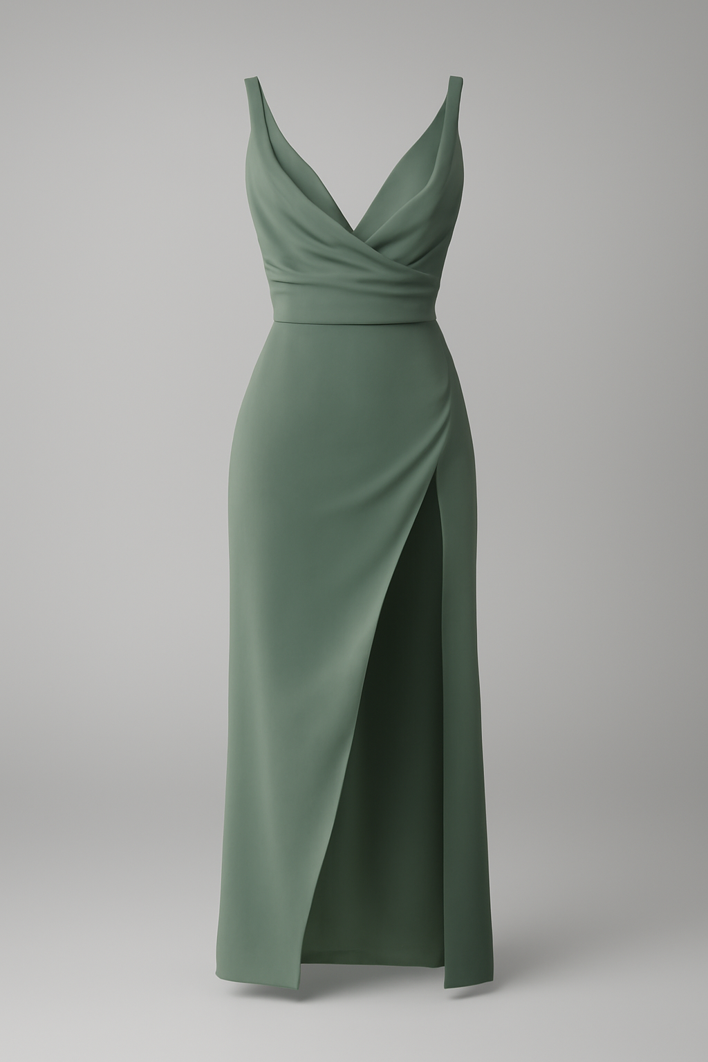 Mirriam | Elegant midi kjole med drapering og sidelommer - Verde - Mirriam | Elegant midi kjole med drapering og sidelommer - €25 - {{ product_tags }