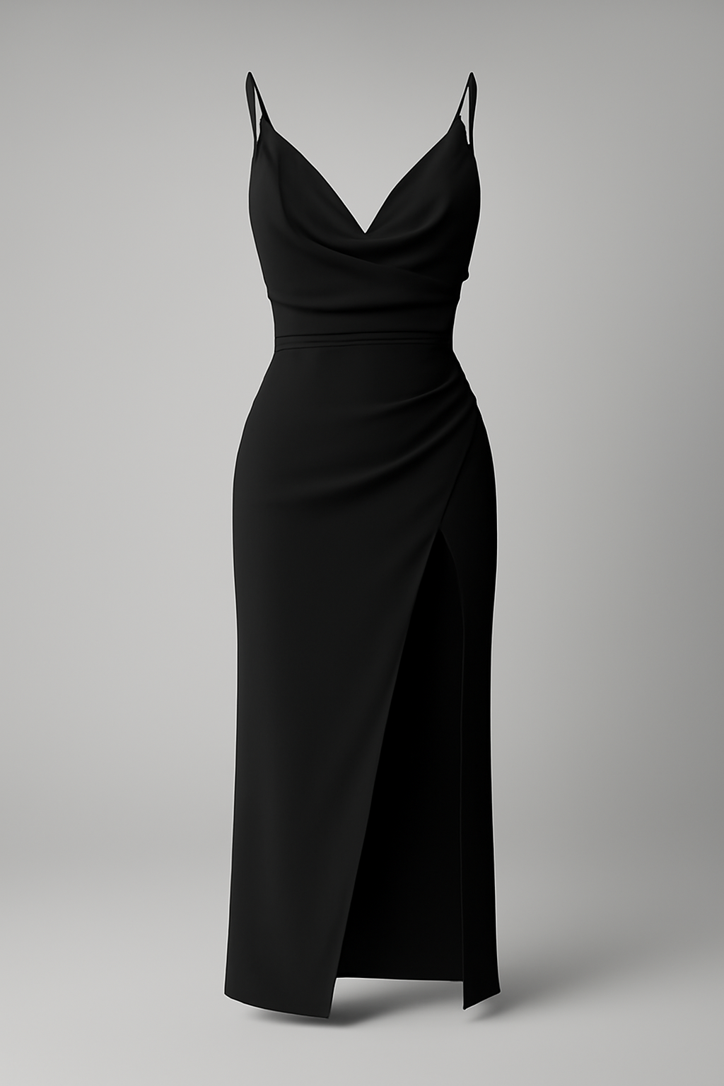 Mirriam | Elegant midi kjole med drapering og sidelommer - Nera - Mirriam | Elegant midi kjole med drapering og sidelommer - €25 - {{ product_tags }