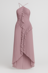 Aurelia | One-sided dress with pleated ruffle