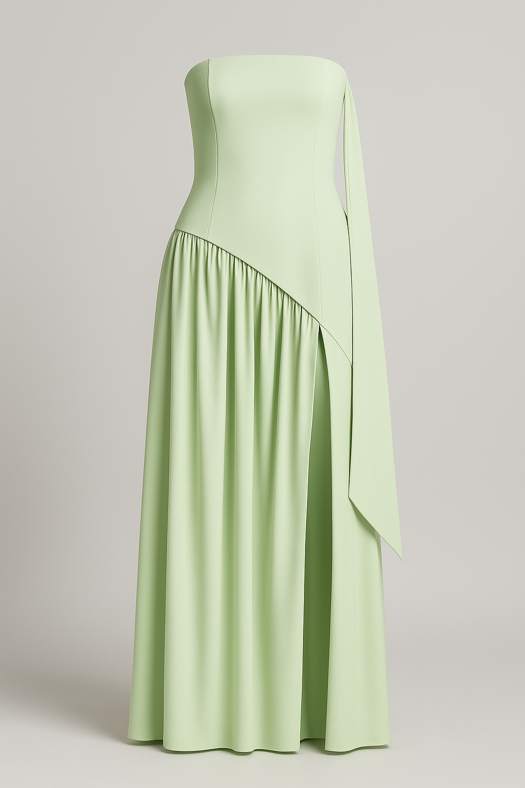 Maliyah | Elegant kjole med lige halsudskæring og sideklap - Pebermynte - women's fashion - {{ product_tags }