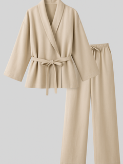 Lina | Kimono i linned med bælte