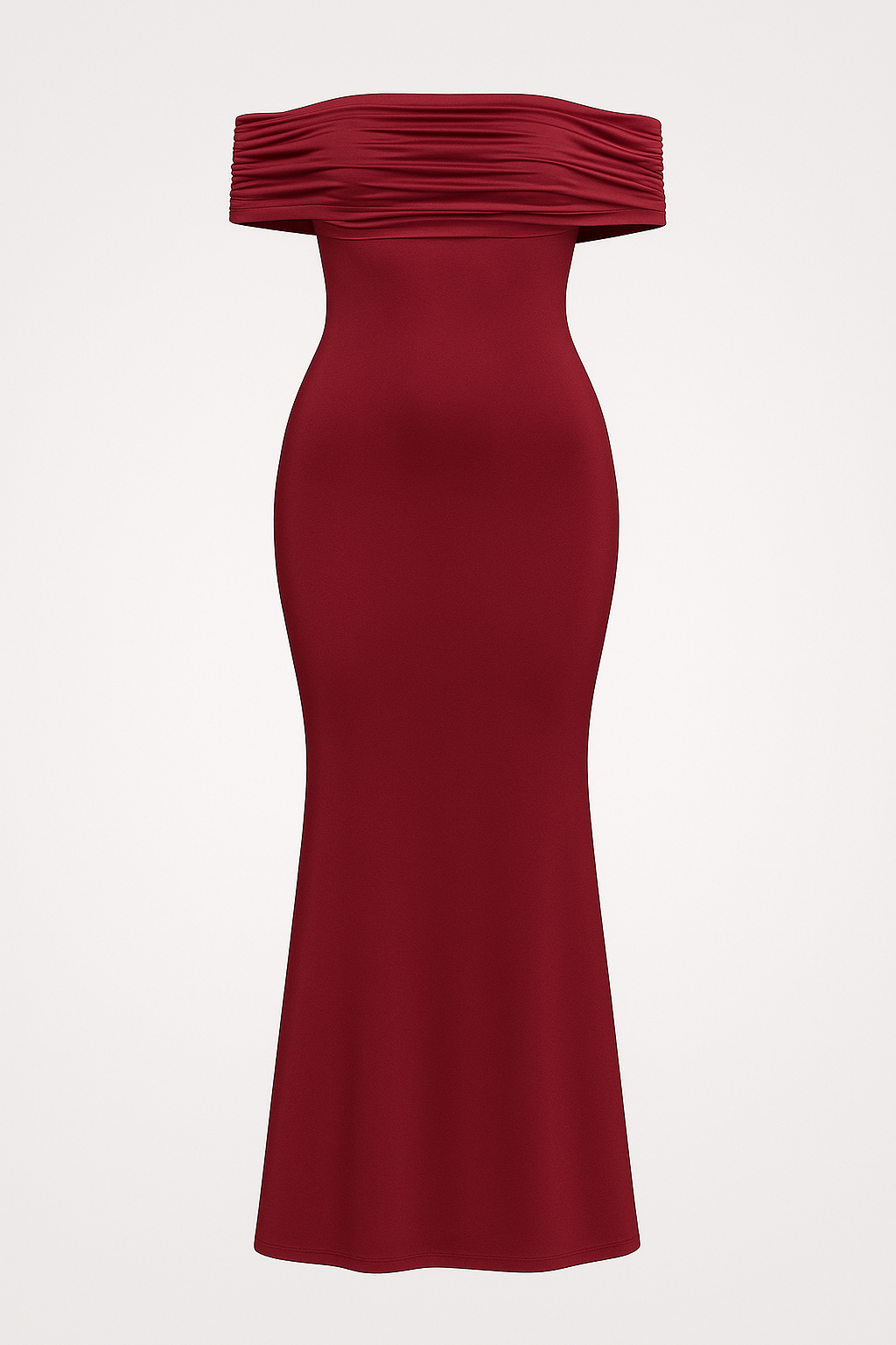 Livia | Elegant langt kjole med off-shoulder og åben ryg - Bordeaux - women's fashion - {{ product_tags }