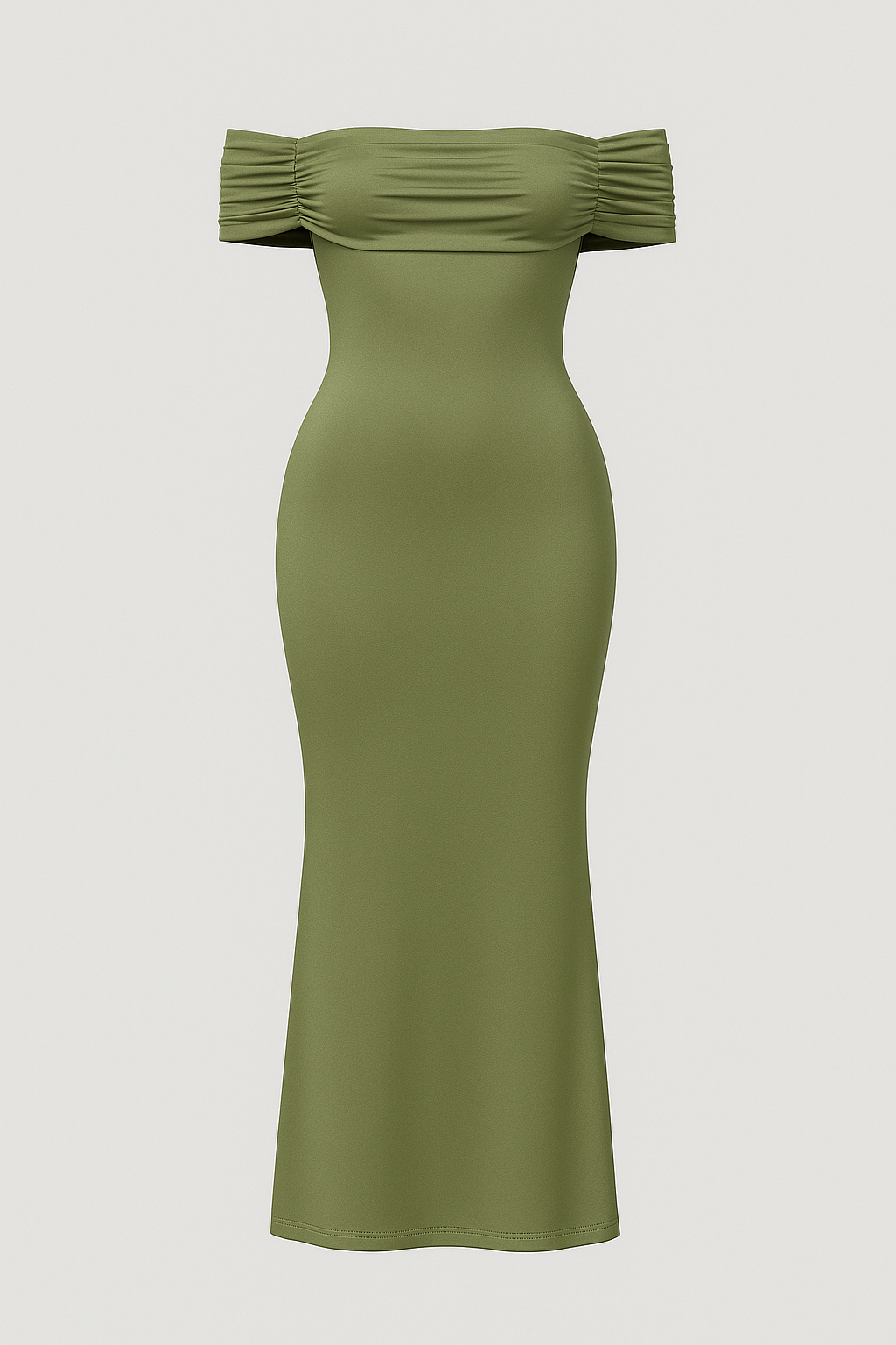Livia | Elegant langt kjole med off-shoulder og åben ryg - Grøn - women's fashion - {{ product_tags }
