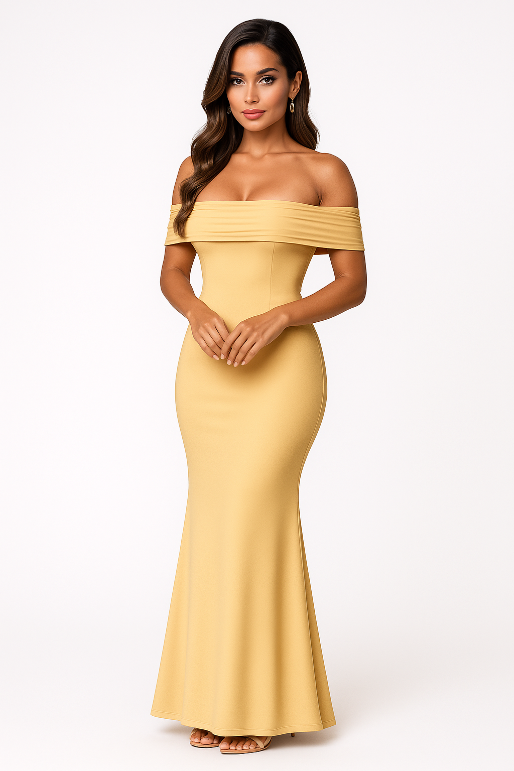 Livia | Elegant langt kjole med off-shoulder og åben ryg - - women's fashion - {{ product_tags }
