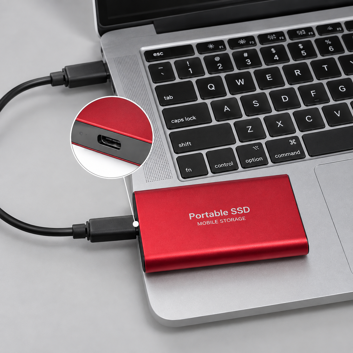 Ekstern SSD til PS5 Xbox - Aluminium, USB-C, klar til brug