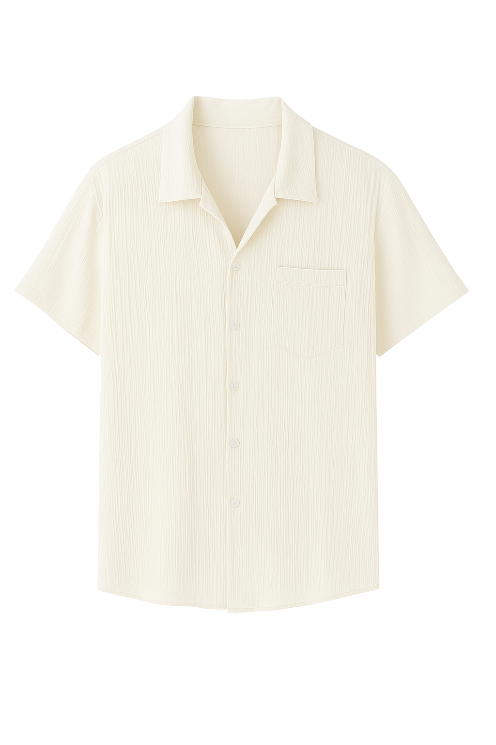 Marco | Ribbet sommerskjorte med åben krave - Hvid - Marco | Ribbet sommerskjorte med åben krave - €25 - {{ product_tags }