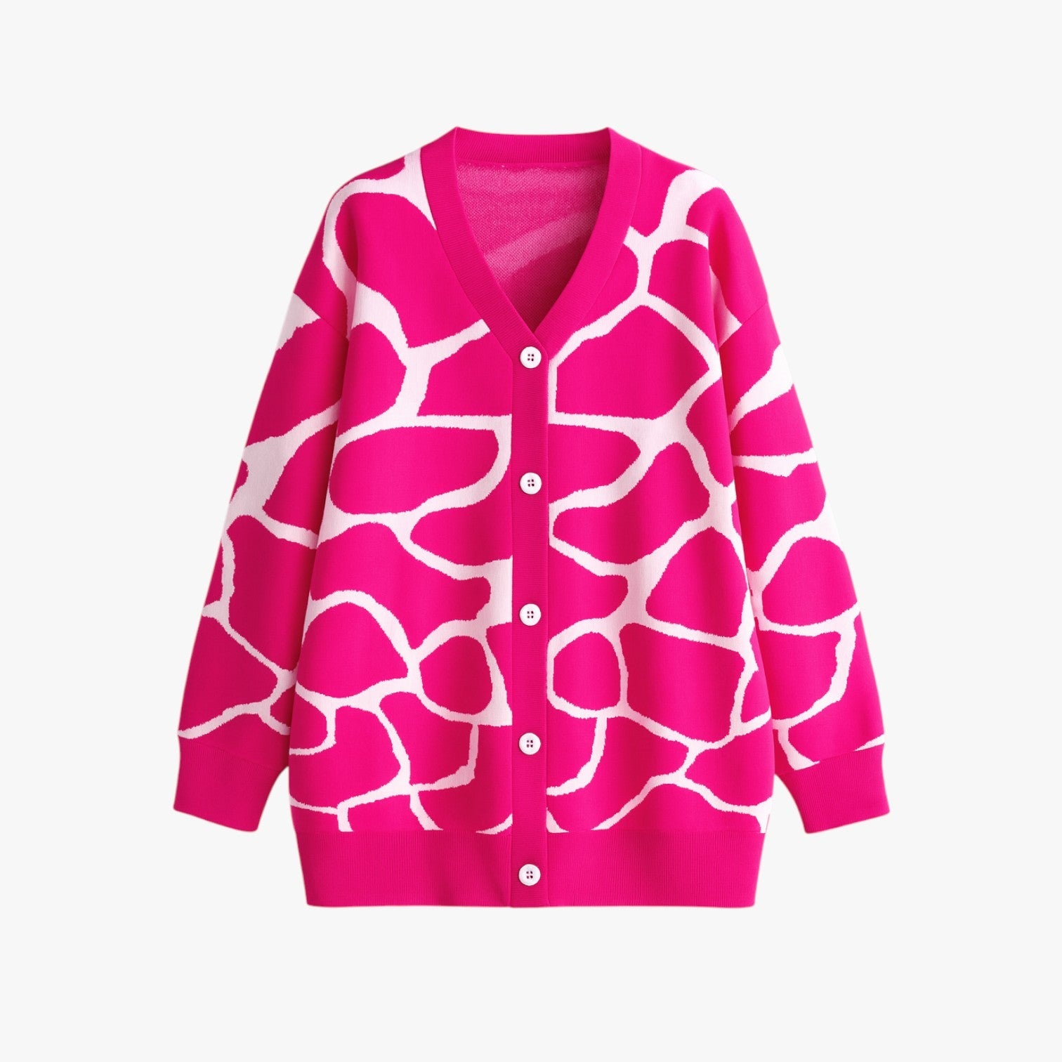 Melanie | Løsstrikket cardigan med Chic – Let elegance til efteråret - Rød Rosa - Melanie | Løsstrikket cardigan med Chic – Let elegance til efteråret - €25 - {{ product_tags }