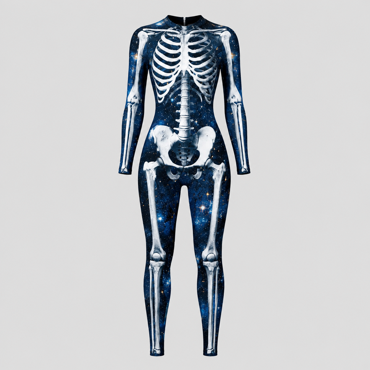 Skelet Jumpsuit Halloween Kostume til Voksne - Lange Ærmer - Blå Knogle2 - Gifts – Seasonal – Halloween - {{ product_tags }