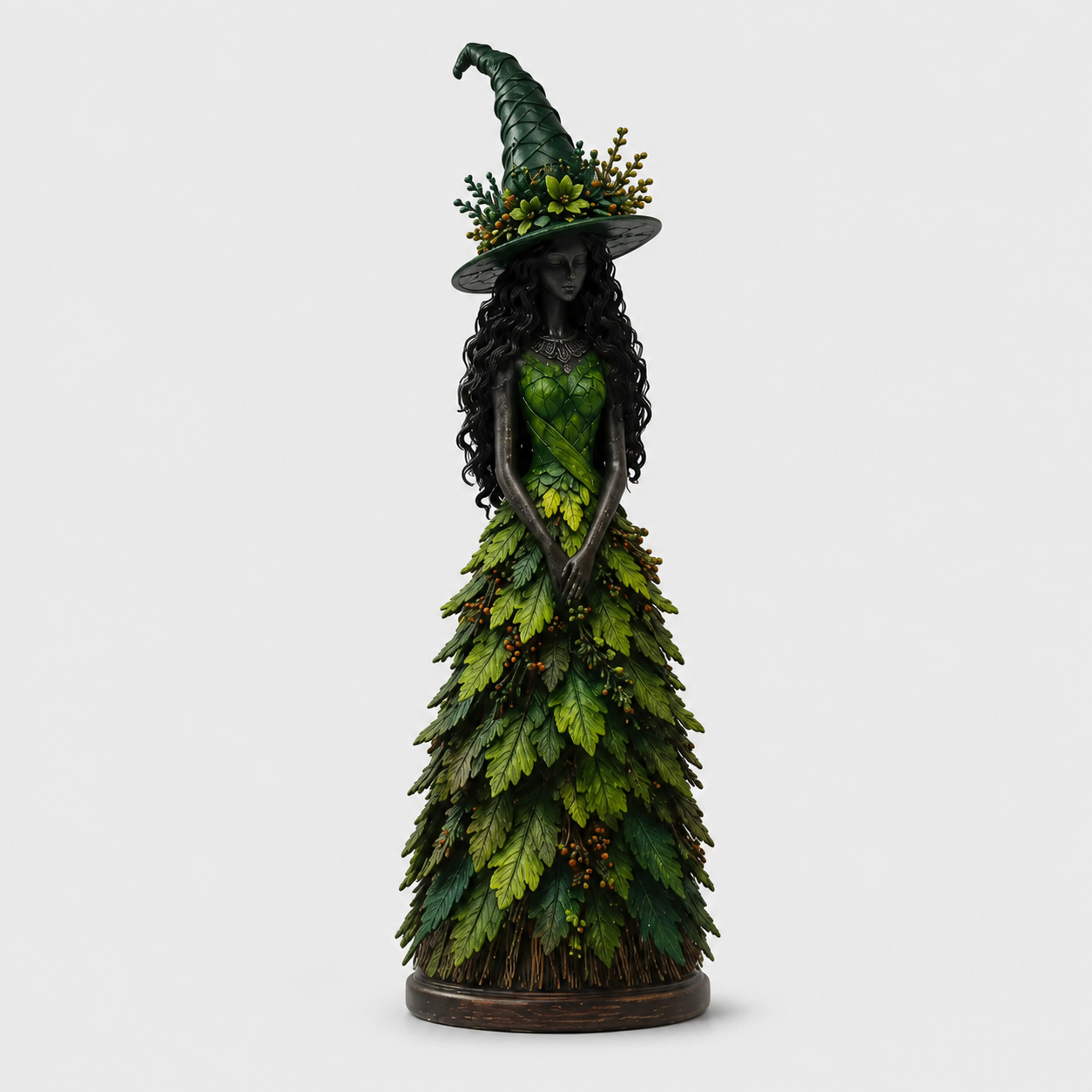 Heksefigur Pynt til Halloween og efterår - Med blade - Mørkegrøn - Gifts – Seasonal – Halloween - {{ product_tags }