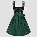 Dirndl Kjole Dame Grøn Klassisk Oktoberfest Stil