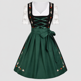 Dirndl Kjole Dame Grøn Klassisk Oktoberfest Stil