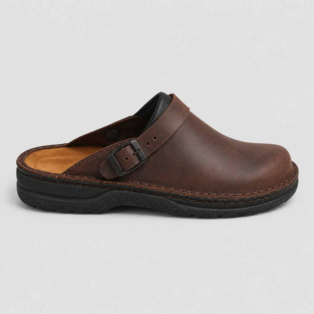 Herre Træsko: Ortopædisk Komfort og Stabil Støtte - Mørkebrun - AS - Mens - Slippers - {{ product_tags }