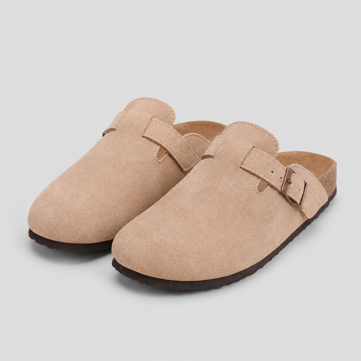 Dame Ruskindshjemmesko Ortopædisk med Ergonomisk Korksål - Beige - Fashion - {{ product_tags }