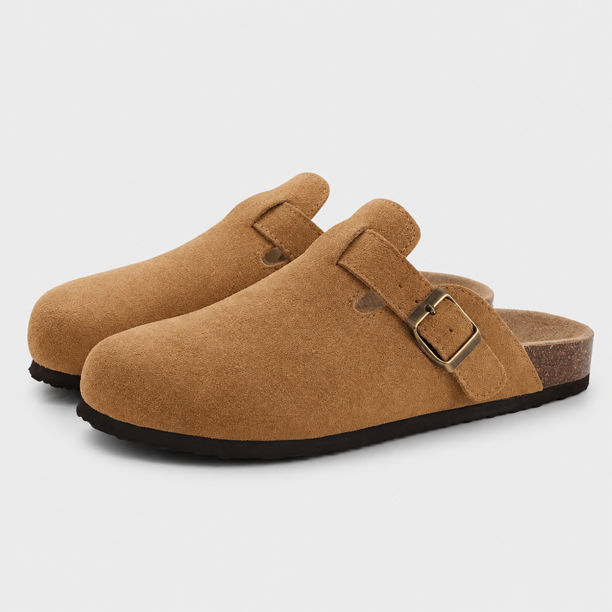 Dame Ruskindshjemmesko Ortopædisk med Ergonomisk Korksål - Brun - Fashion - {{ product_tags }