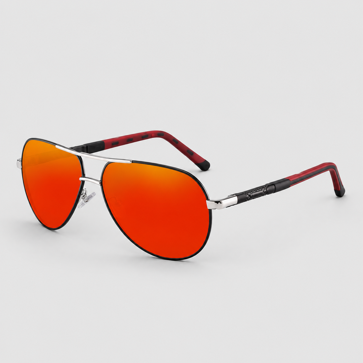 Men’s Polarized Sunglasses – Silver-Black Aluminum, Timeless Style