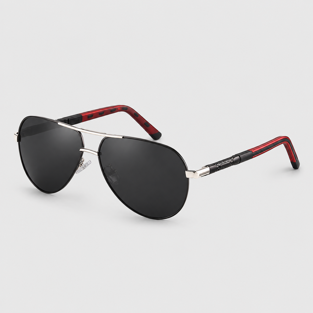 Men’s Polarized Sunglasses – Silver-Black Aluminum, Timeless Style