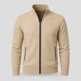Herre Strikcardigan med Lynlås - Elegant og Behagelig