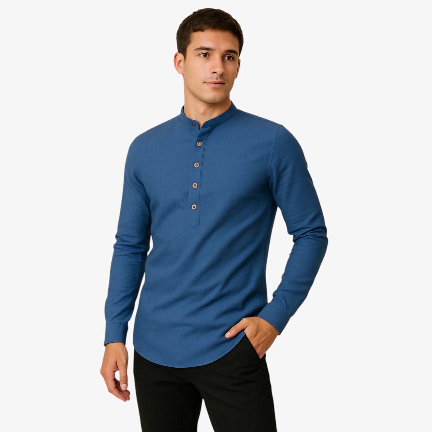 Railey | Herrebluse i bomuld og hør - Forårsfryd med afslappet stil - - Railey | Herrebluse i bomuld og hør - Forårsfryd med afslappet stil - €25 - {{ product_tags }