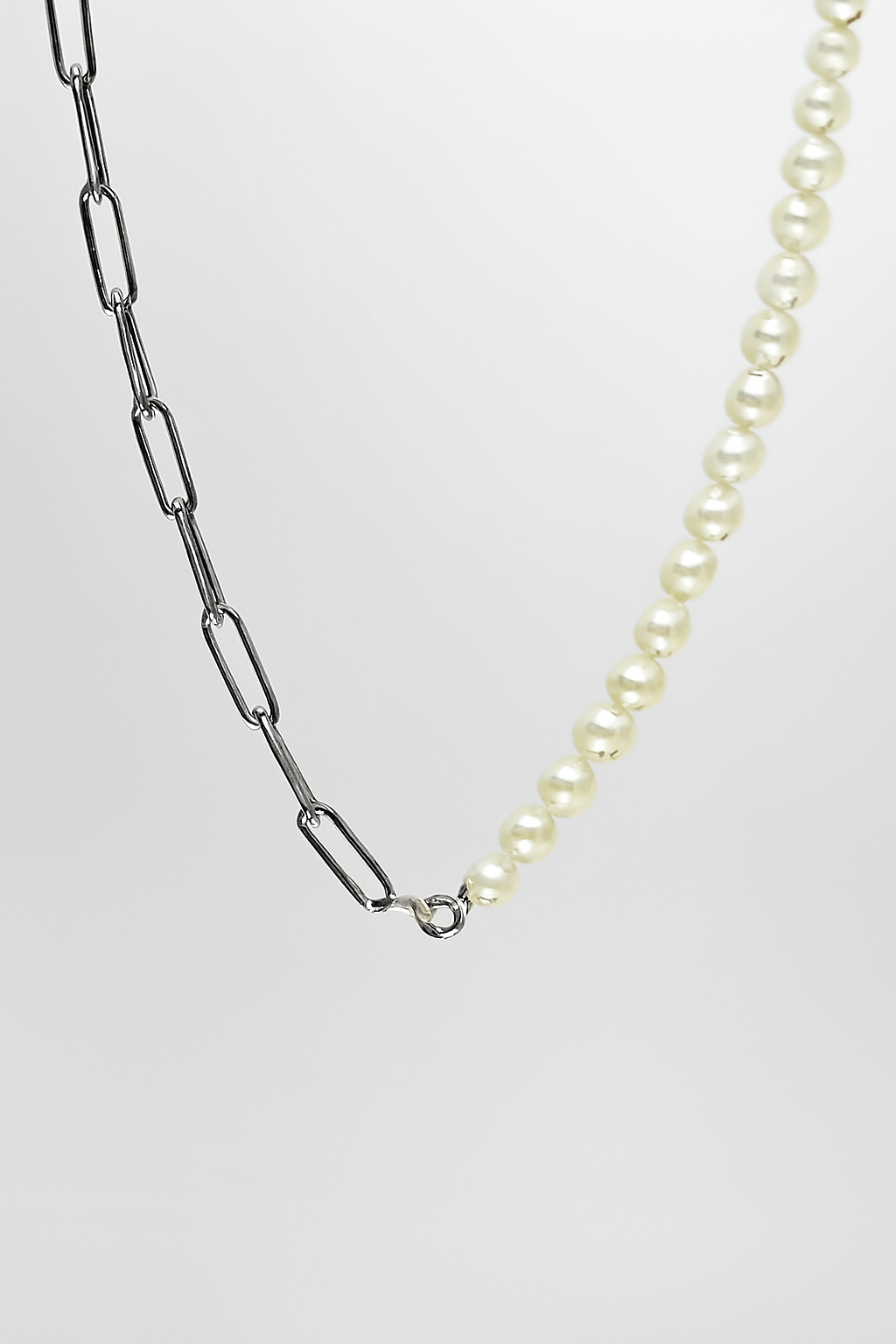 Louis | Hybrid-perlenkæde med kæde - Sølv - Louis | Hybrid-perlenkæde med kæde - €25 - {{ product_tags }