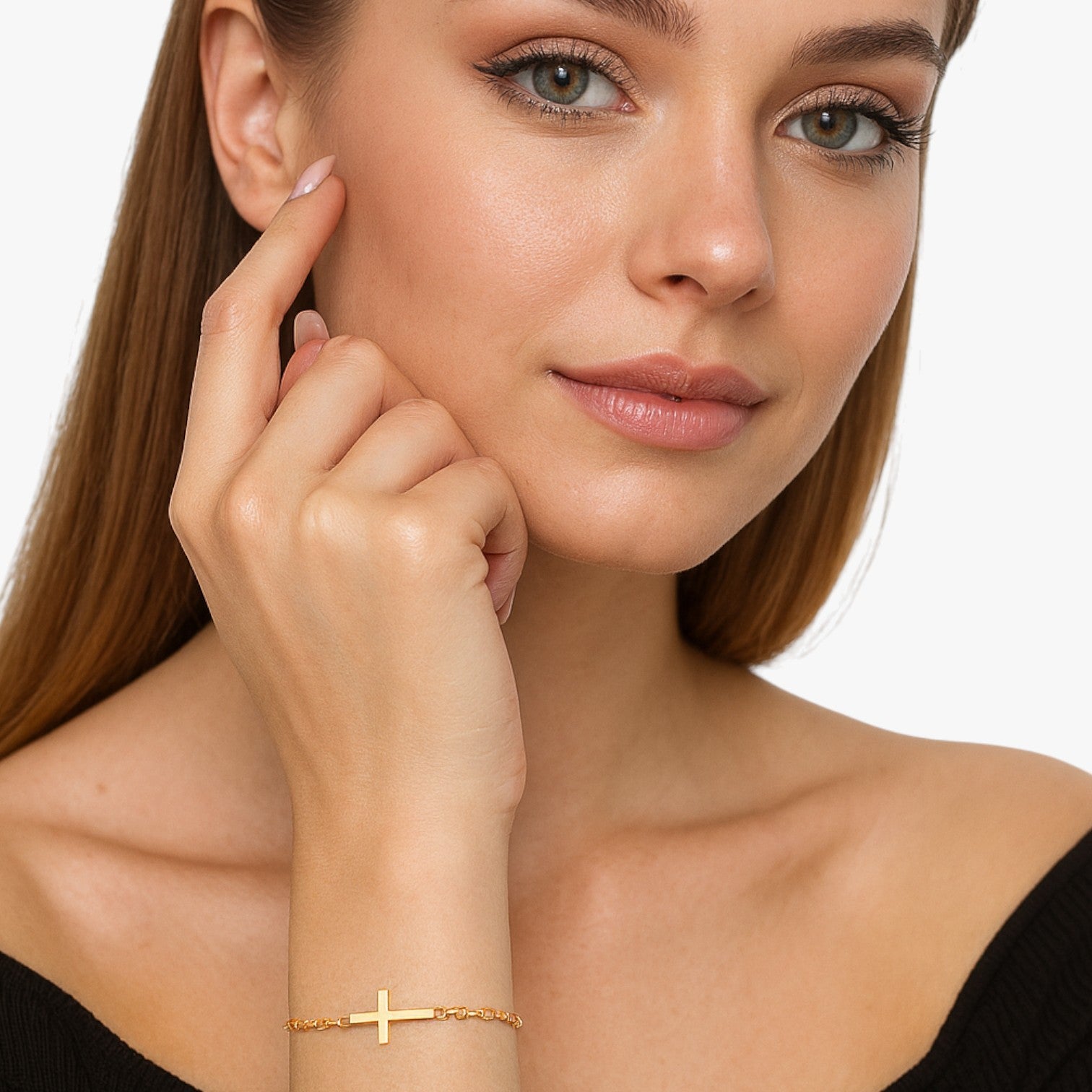 Elisa | Armbånd med kors i rustfrit stål – Vandtæt elegance - - Elisa | Armbånd med kors i rustfrit stål – Vandtæt elegance - €25 - {{ product_tags }