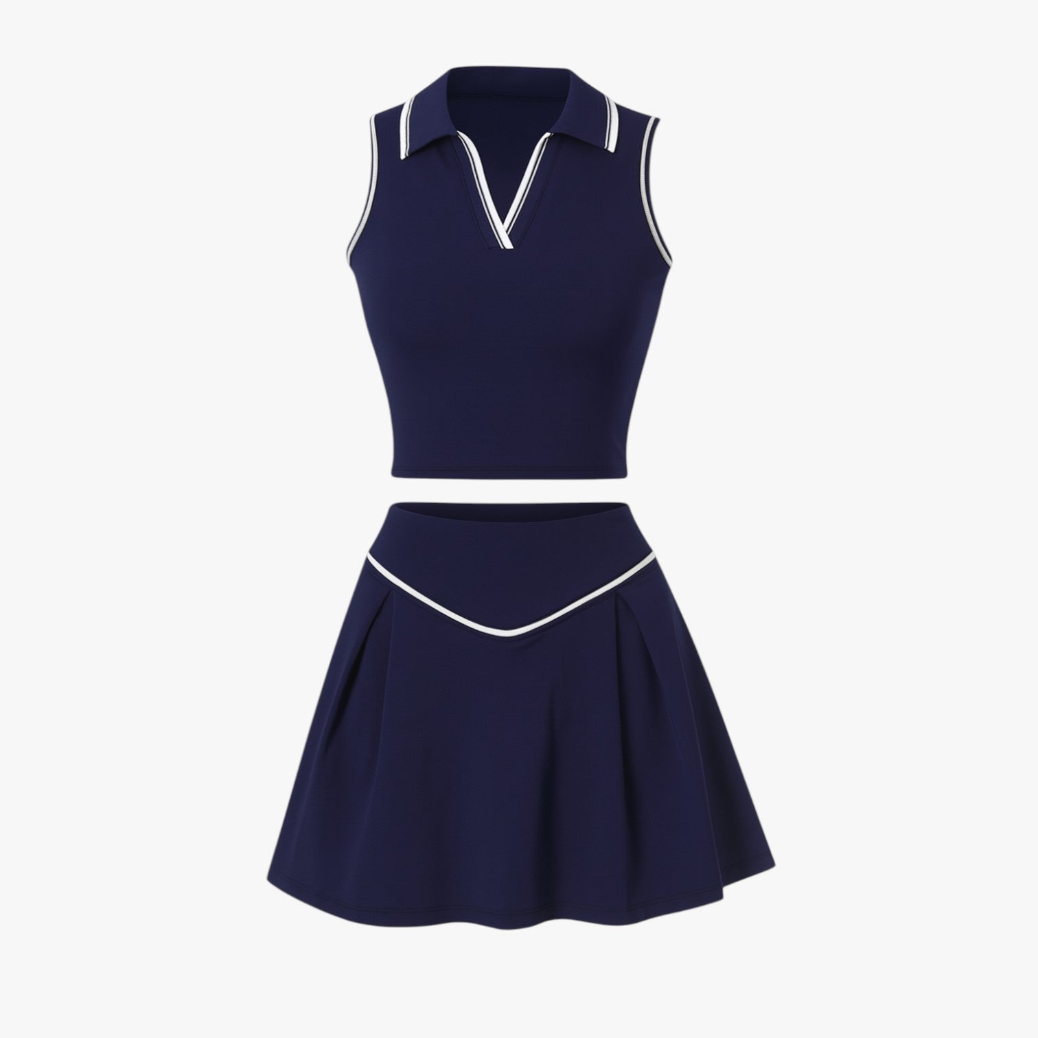 Monique | Stil og støtte – Sæt til damesport i 2 dele med polstret top - Mørkeblå - Monique | Stil og støtte – Sæt til damesport i 2 dele med polstret top- €25 - {{ product_tags }