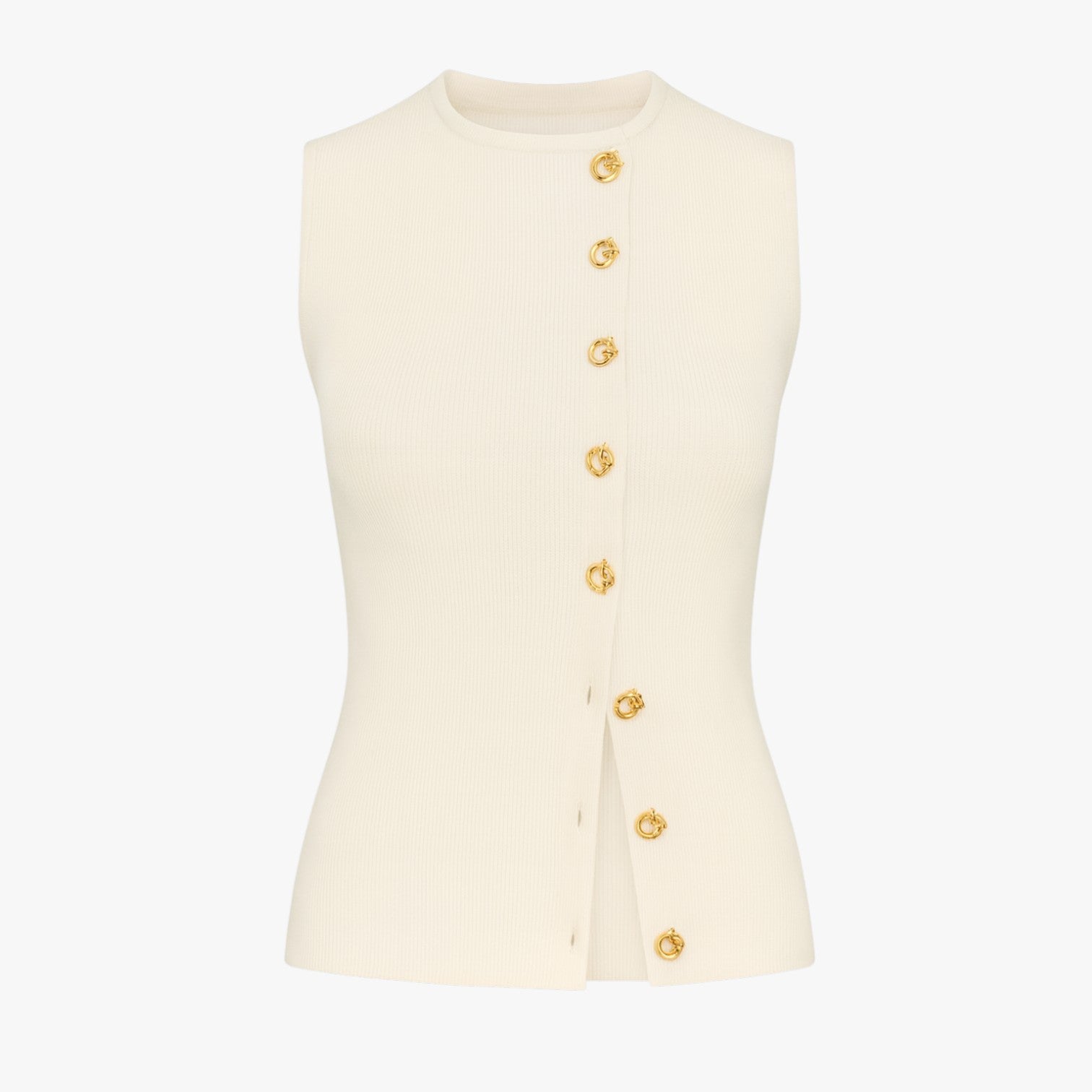 Agnes | Asymmetrisk knapgilet - Hvid Off-White - Agnes | Asymmetrisk knapgilet - €25 - {{ product_tags }