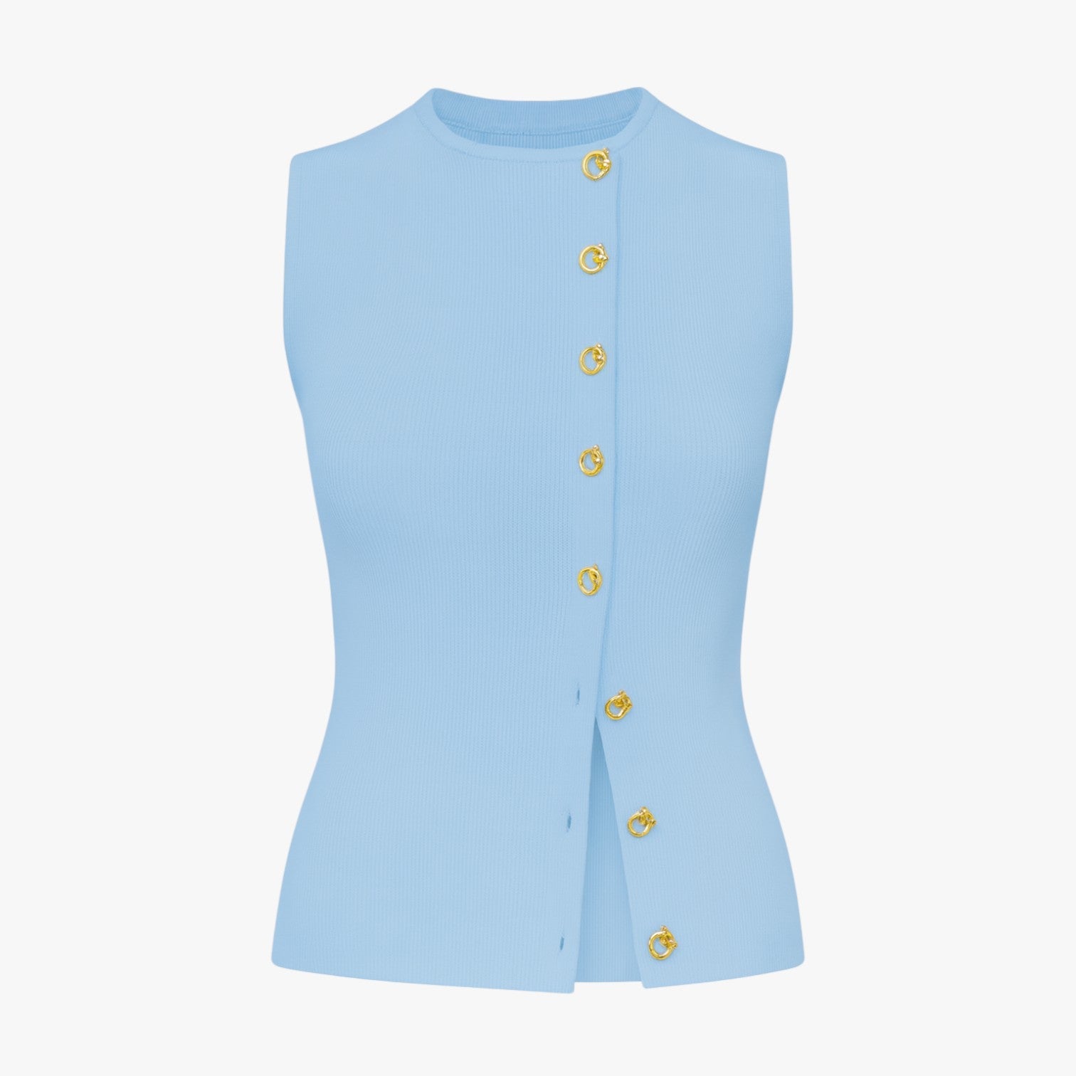 Agnes | Asymmetrisk knapgilet - Lyseblå - Agnes | Asymmetrisk knapgilet - €25 - {{ product_tags }