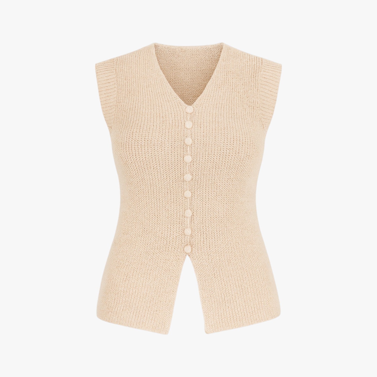 Mara | Trøje med rund hals strikket med knapper - Cachi - Mara | Trøje med rund hals strikket med knapper - €25 - {{ product_tags }