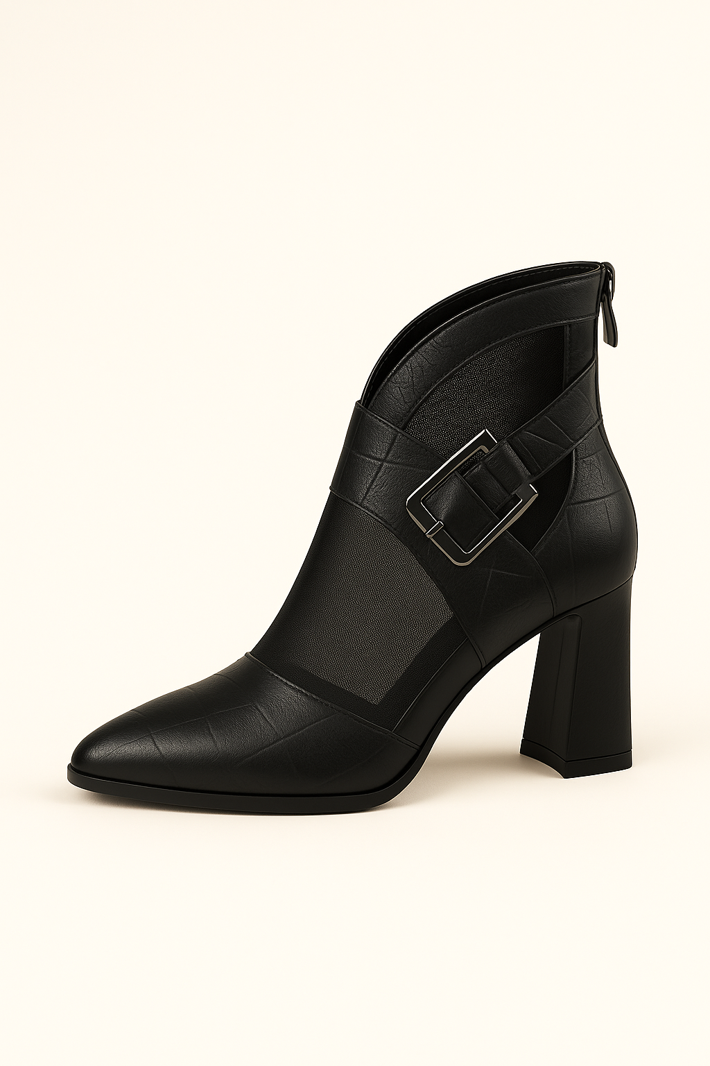 Arielle | Sommerstøvler med gennemsigtigt net og spænde Rem - Sort - Arielle | Sommerstøvler med gennemsigtigt net og spænde Rem - €25 - {{ product_tags }