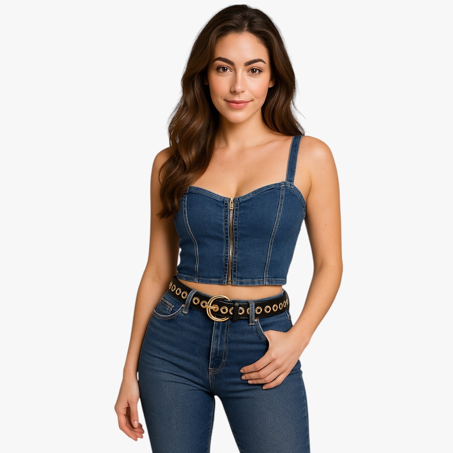 Emelia | Falsk læder punk med spikeknap Y2K - - Emelia | Falsk læder punk med spikeknap Y2K - €25 - {{ product_tags }
