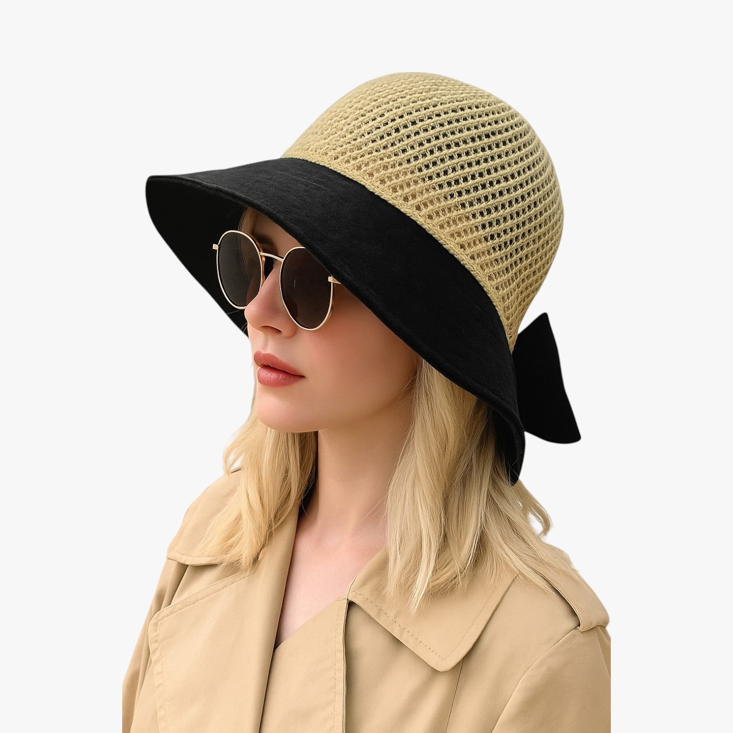 Jesse | Sommerhætte i hæklet med foldet knude og åndbar - - Jesse | Sommerhætte i hæklet med foldet knude og åndbar - €25 - {{ product_tags }